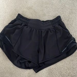 Lululemon black hotty hot shorts! size 2! In perfect condition! 2.5 in